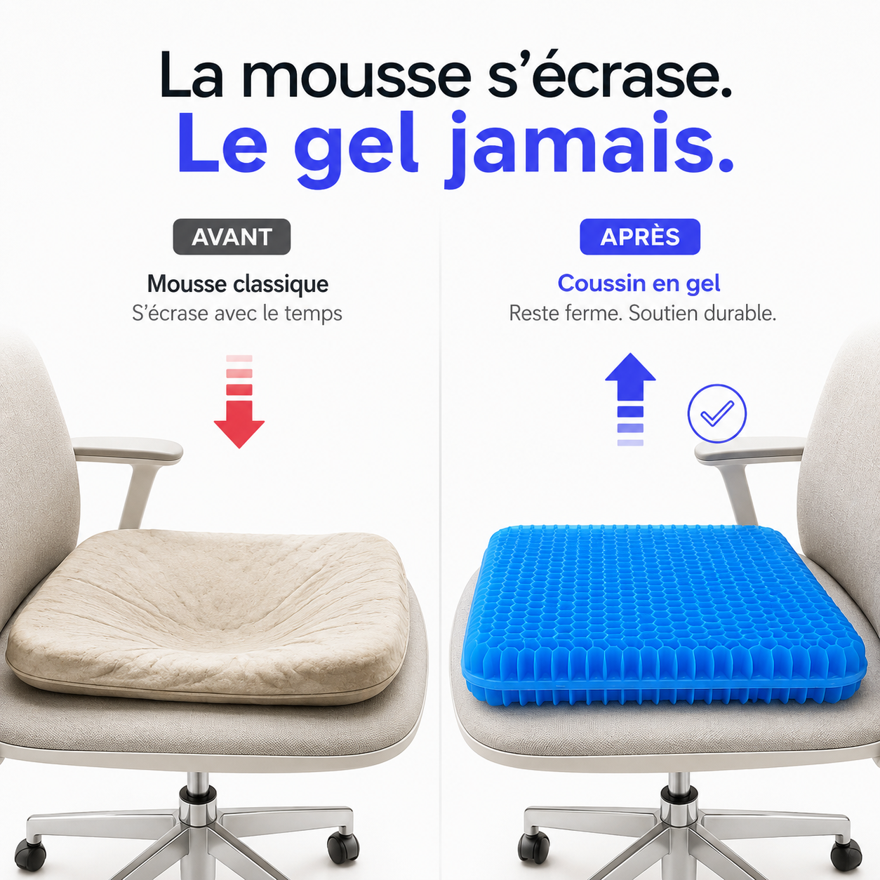 Coussin d'Assise en Gel Alvéolé HexaFlow™